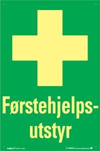 Skilt symbol førstehjelputstyr 200x300 mm