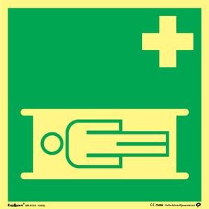 Skilt symbol sykebåre 200x200 mm